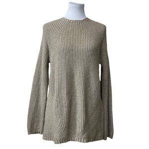 TOBI Women Emma Toast Tie Back Open Long Sleeve Oversized Tan Sweater Size Small